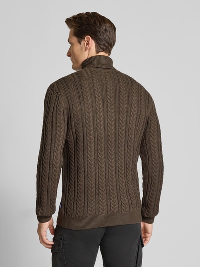 JACK & JONES Premium Rollkragenpullover mit Zopfmuster Oliv 5
