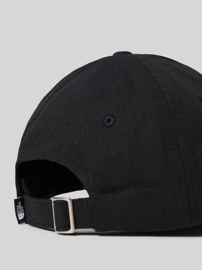 Produktfoto, schwarze Größenverstellbare Cap mit Label-Stitching von The North Face aus Baumwoll-Mix, verstärkter Schirm, Rückansicht.