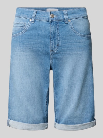 Produktfoto, Jeansshorts mit Eingrifftaschen von Angels aus Baumwoll-Elasthan-Mix in Hellblau, Regular-Fit, Umschlag, Bundweite 39 cm, Innenbeinlänge 27 cm, Größe 36.