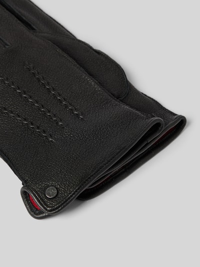 Pearlwood Handschuhe aus Leder mit Label-Detail Black 2