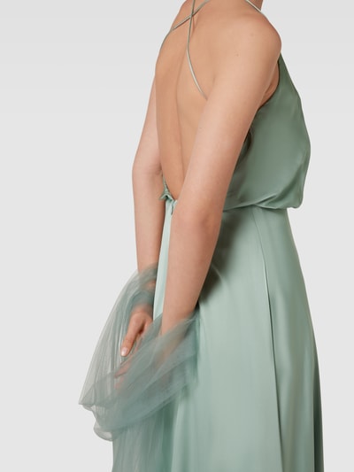 Unique Abendkleid mit Spaghettiträgern Mint 3