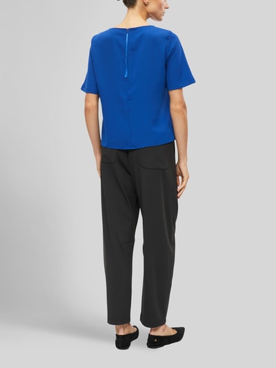 s.Oliver BLACK LABEL Regular fit blouse met korte mouwen met boothals Koningsblauw - 4