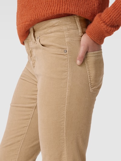 Cambio Bootcut corduroy broek met verkort model, model 'PARIS' Zand - 3