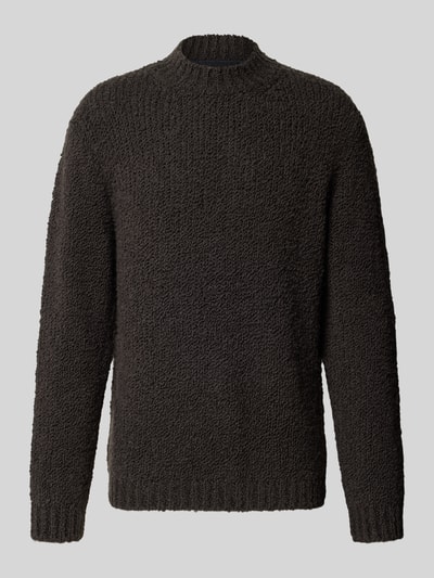 Marc O'Polo Oversized Fit Pullover aus Schurwoll-Mix Dunkelbraun 1