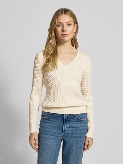 Tommy Hilfiger Regular fit gebreide pullover van zuiver katoen Wit - 4