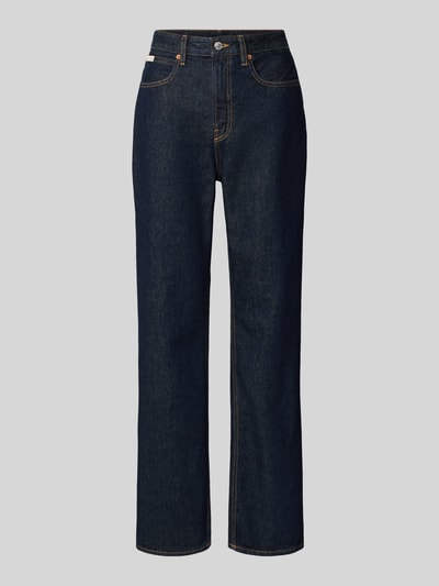 Produktfoto, Straight Fit Jeans mit Label-Detail von Calvin Klein Jeans in Dunkelblau, Reine Baumwolle, Modell THE STRAIGHT BOOT RESIN