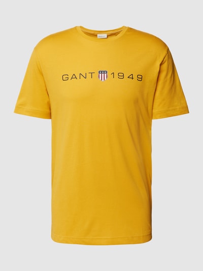 Gant T-shirt met labelprint Geel - 2