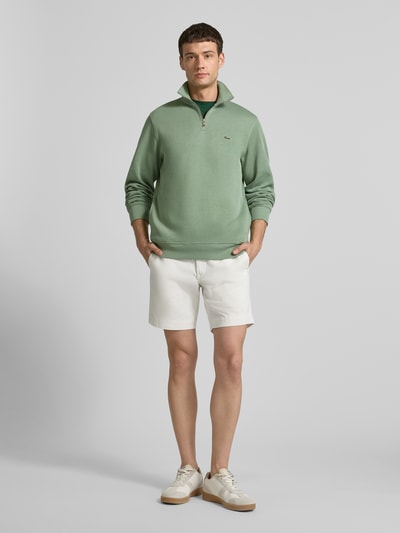 Lacoste Regular Fit Troyer aus reiner Baumwolle Gruen 1