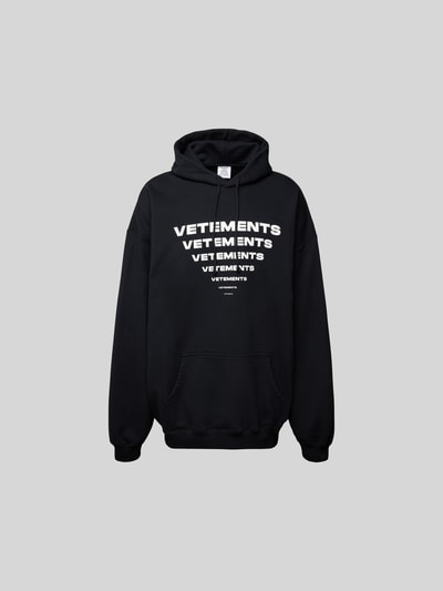 VETEMENTS Oversized Hoodie mit Label-Print Black 2