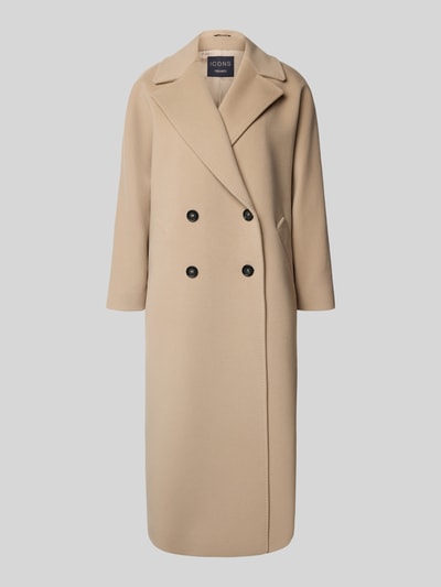 ICONS Cinzia Rocca Wollen jas met kasjmier Zand - 2