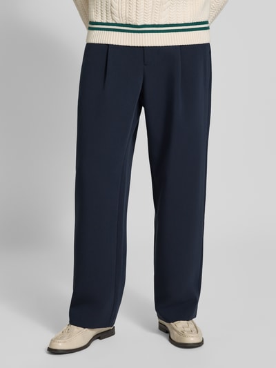 Jake*s Studio Men Wide Leg Bundfaltenhose mit Viskose-Anteil Marine 4