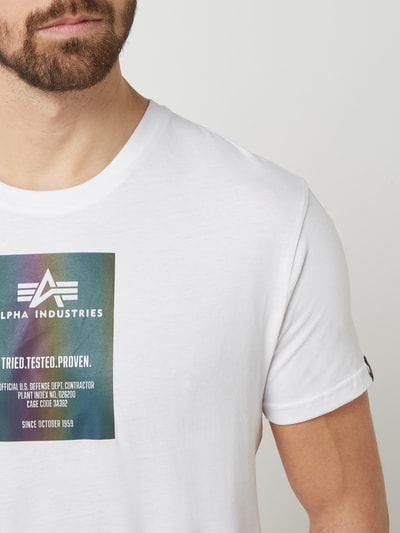 Alpha Industries T-Shirt aus Baumwolle Modell 'Rainbow' Weiss 3