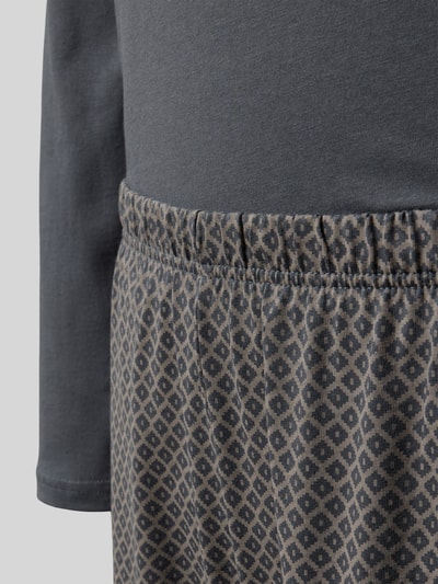 Schiesser Comfort fit pyjama met borstzak Antraciet - 2