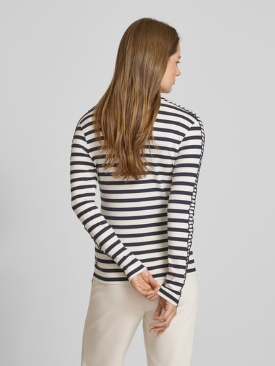 Marc Cain Longsleeve mit geripptem Rundhalsausschnitt Marine 5