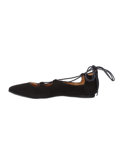 Apple of Eden Ballerinas aus Leder mit Schnürung Black 3