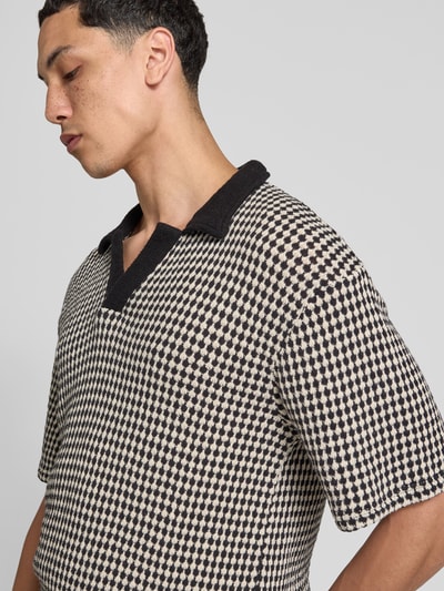 Officine Générale Poloshirt mit gerippten Abschlüssen Black 3