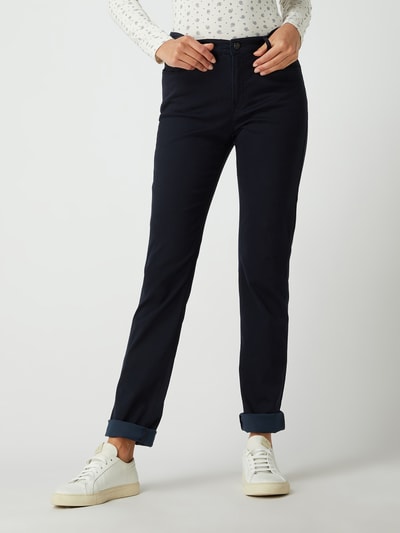 Brax Slim fit broek met modal, model 'Mary' Marineblauw - 4