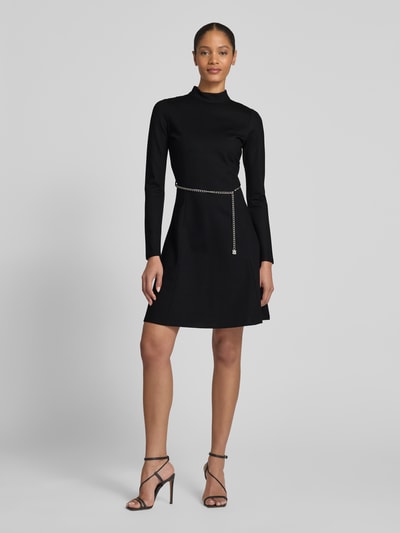 HUGO Knielanges Kleid mit geripptem Stehkragen Modell 'Nelora' Black 1