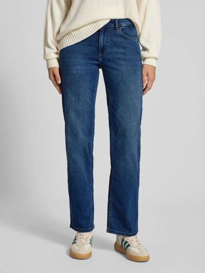 Only Jeansy o kroju straight fit z mieszanki bawełny model ‘BLUSH’ Ciemnoniebieski 4