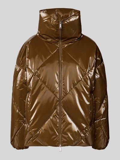 Stefanel Steppjacke mit Zweiwege-Reißverschluss Dunkelbraun 2