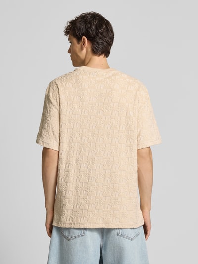 KARL KANI T-shirt in all-over look met ronde hals Zand - 5