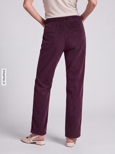 MAC Weite Hose mit Viskose-Anteil Modell 'CHIARA' Aubergine 5