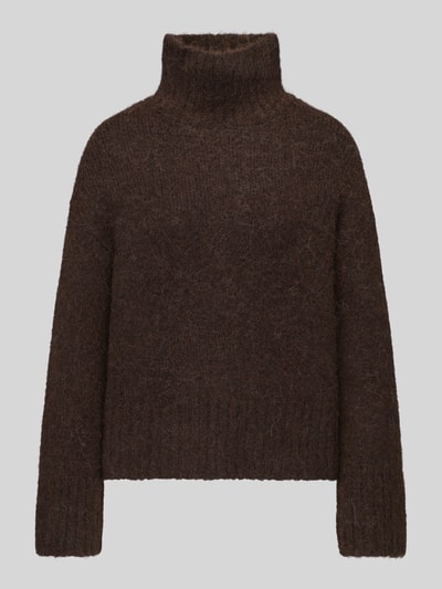 Selected Relaxed Fit Rollkragenpullover aus Alpaka-Mix Dunkelbraun 2