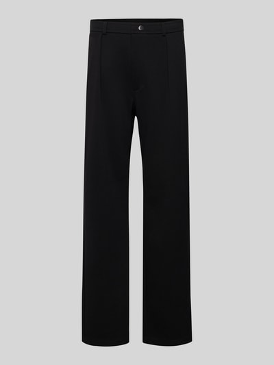 Produktfoto, Straight Fit Stoffhose mit Bundfalten von Guess, bawełniany mix, krój straight fit, kieszenie, szerokość w rozmiarze M 42 cm, długość nogawki wewnętrznej 81 cm