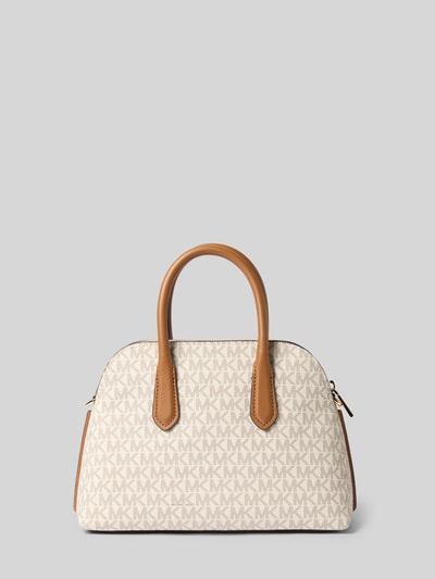 Produktfoto, beige en bruine Handtasche met All-over logoprint Model 'Freddie' van MICHAEL Michael Kors, Logo-applicatie, Hoofdvak met ritssluiting, schouderband in kettinglook, Breedte 26 cm, Lengte 21 cm, Diepte 10 cm, schouderbandlengte 120 cm