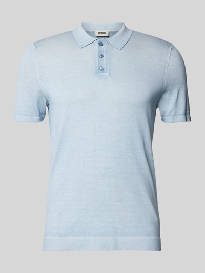 Drykorn Slim Fit Poloshirt mit gerippten Abschlüssen Modell 'TRITON' Hellblau 2