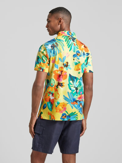 Polo Ralph Lauren Slim Fit Poloshirt mit Allover-Muster Gelb 5