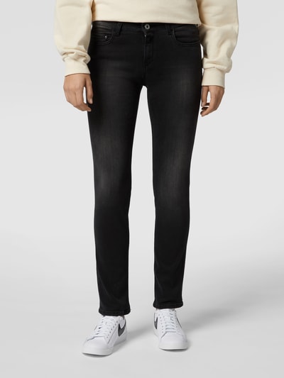 Replay Korte slim fit jeans met stretch, model 'Faaby' Antraciet - 4