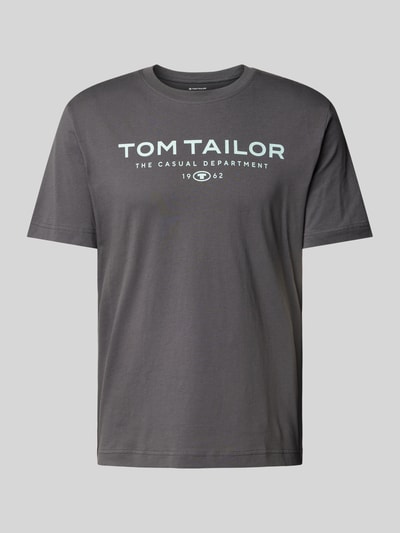 Tom Tailor Regular fit T-shirt van puur katoen Antraciet - 2