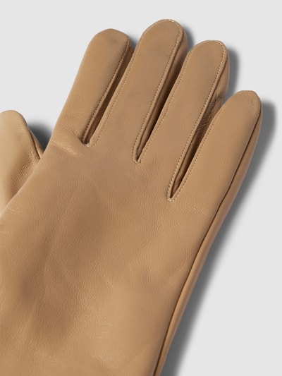 Weikert-Handschuhe Rękawiczki skórzane ze skóry jagnięcej nappa w kolorze granatowym Beżowy 3
