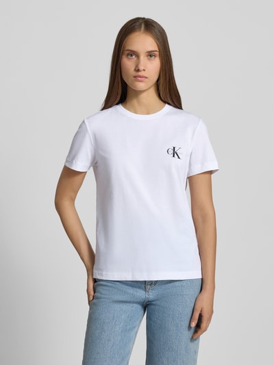 Calvin Klein Jeans T-shirt met labelprint in een set van 2 stuks Zwart - 4