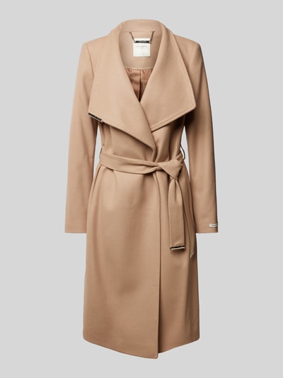 Ted Baker Lange wollen jas met strikceintuur, model 'ROSE' Camel - 1