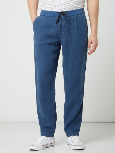 BOSS Orange Tapered Fit Jogpants aus Leinen Modell 'Symoon' Jeansblau 4