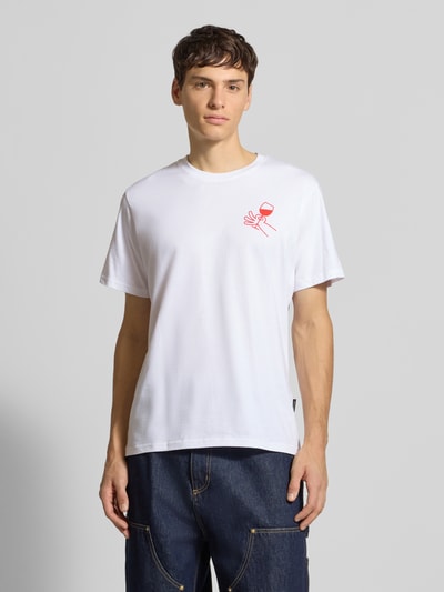 Dedicated T-Shirt mit Motiv-Print Modell 'Make Time For Wine' Weiss 4