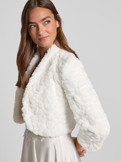 Christian Berg Cocktail Cocktailjacke aus Kunstfell mit Stehkragen Ecru 3