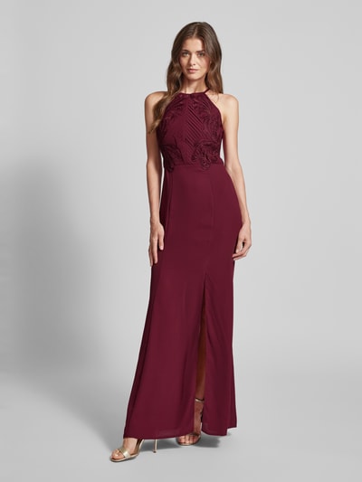 Lipsy Abendkleid mit Häkelspitze Bordeaux 1