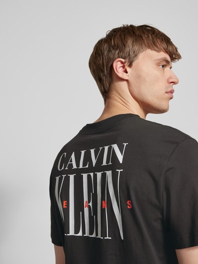 Calvin Klein Jeans T-Shirt mit geripptem Rundhalsausschnitt Black 3