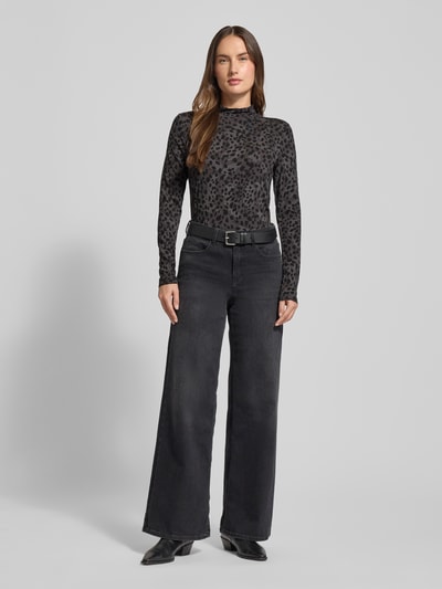 s.Oliver RED LABEL Bluzka z długim rękawem o kroju slim fit z mieszanki wiskozy Antracytowy 1