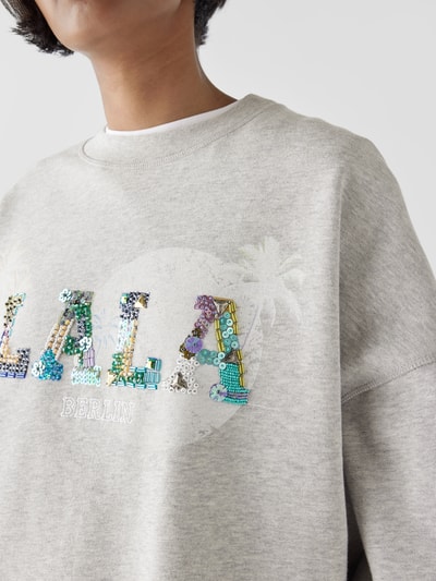 Lala Berlin Sweatshirt mit Zierbesatz Hellgrau 6