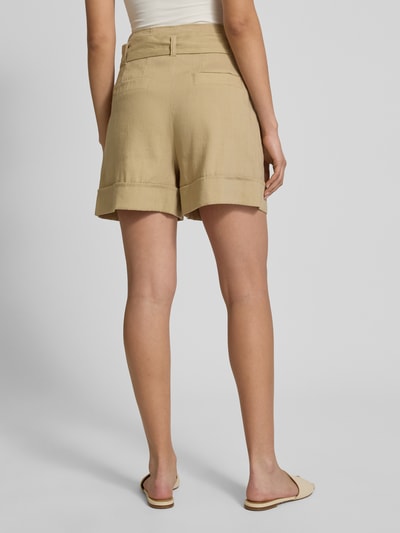 Marc Cain Bermuda van linnenmix met strikceintuur Zand - 5