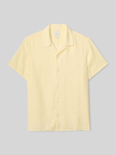 CK Calvin Klein regular fit vrijetijdsoverhemd van mix van linnen en lyocell Lichtgeel - 2