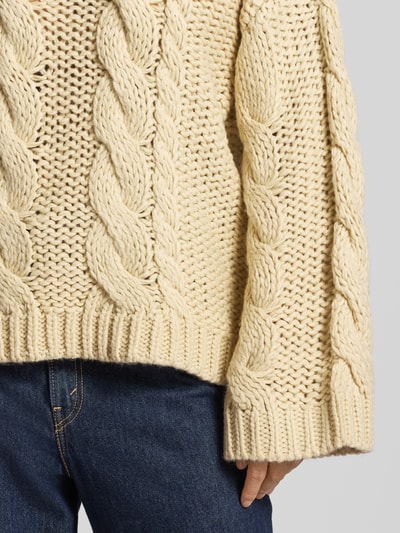 Gina Tricot Oversized Strickpullover mit gerippten Abschlüssen Ecru 3