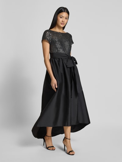 Adrianna Papell Regular fit midi-jurk met sierstrik Zwart - 1