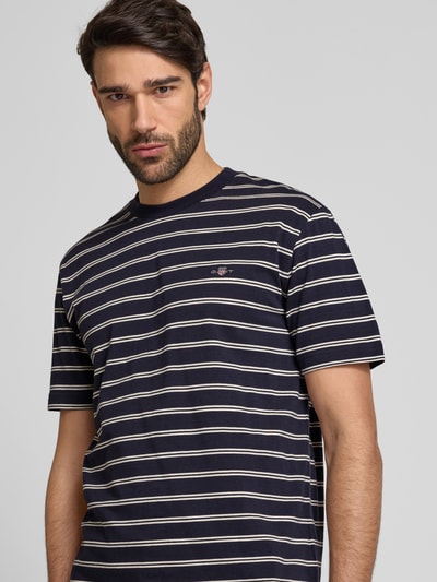 Gant T-Shirt mit Label-Stitching Marine 3