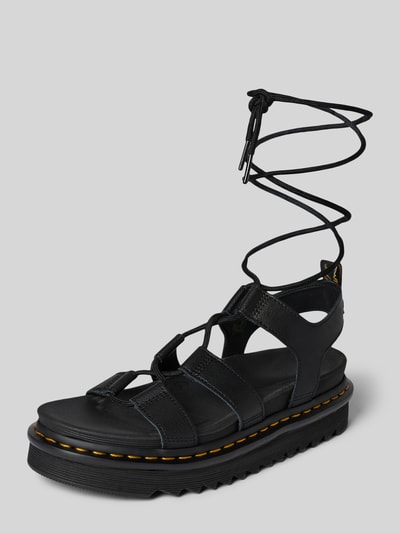 Produktfoto, Sandalette aus Leder mit Schnürung Modell 'Nartilla' von Dr. Martens, naturalna skóra, zaokrąglony czubek, wiązanie, wysokość obcasa: 5 cm