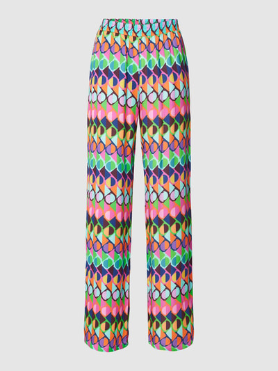 Milano Italy Stoffen broek met all-over motief, model 'Palazzo' Felroze - 2